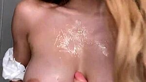 are you watching raelilblack tity fuck this dildo with her big tits now