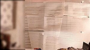 Wow, no panties, servant folds clothes while spied on