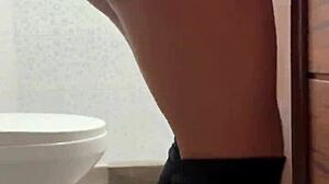 Stepsister cleans up in sexy lingerie and costume for homemade fun