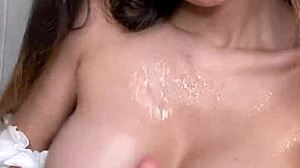 are you watching raelilblack tity fuck this dildo with her big tits now