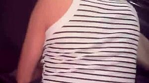 Beautiful skinny girl with big ass gets fucked in the car while on phone.