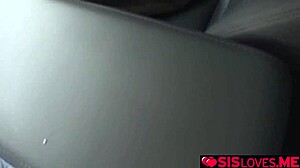 Annika Eve casually sucks her stepbrother's thick cock in a hardcore scene.