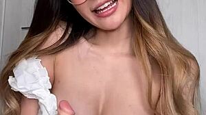 are you watching raelilblack tity fuck this dildo with her big tits now