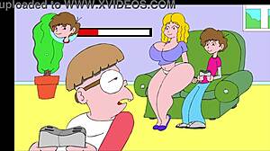 What’s happening on the couch with this erotic comic flashing scene?