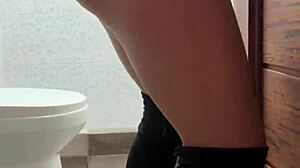 Stepsister cleans up in sexy lingerie and costume for homemade fun