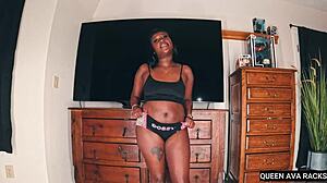 why tease with thick ebony big butt lingerie like model queen ava does in homemade softcore?