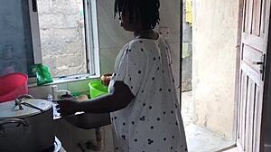 Kitchen freestyle sex with the sexy house maid? Let's get wild!