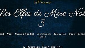 European french elves deliver intense nursing handjob in les elfes de mère noël 3.