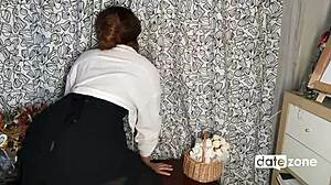 Asian Pussy Stimulated With A Paintbrush And Fingers