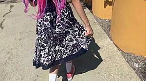 Filming Crazy Vacation Video with Brutal Spanking Outdoors