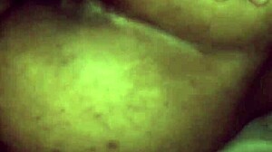 Creampie close-up for Mrs. Lala, ebony wife with hairy charm