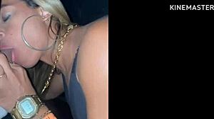 Wife in car wash cabin sucks multiple dicks in group orgy.