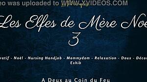 European french elves deliver intense nursing handjob in les elfes de mère noël 3.