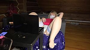 Mature Housewife Shows Stockings Legs!