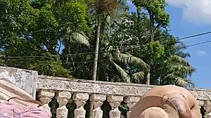 Married Woman Flashes Big Ass In Tight Body At Pool, Husband Watches Silently