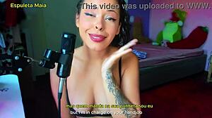 beautiful brazilian brunette in lingerie guides your daily masturbation session