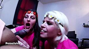 Yo, British duo Skyler and Crystal tag team black cock BJ