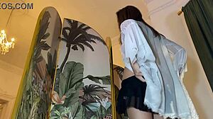 Petite Cheerleader's Tight Shaved Pussy at Fashion Shoot Turns Porn Casting