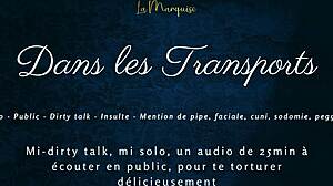 French Woman Teases with Public Dirty Talk in Outdoor Setting