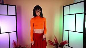 Trying on sexy cosplay as Wonder Woman, Leeloo, Velma, Daphine.