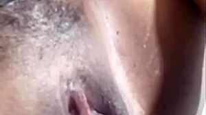 Housewife cheats with dildo toys in sexy natural tits video call