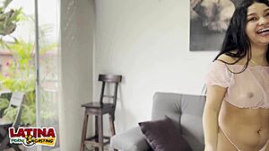 latina teen with braces in casting takes big cock creampie