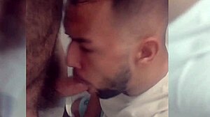 older guy pays to suck his cock in gym locker room