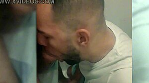 older guy pays to suck his cock in gym locker room