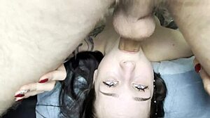 Beautiful Cute Brunette Teen Loves Taking Cock Balls Deep In Mouth