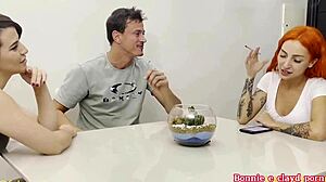 latina girlfriend bends over while brazilian sister gets ass fucked secretly