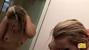 Cute Girls with Nice Tits Lick and Finger in Shower
