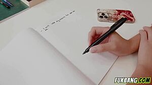 Petite student feels shy during anal lesson with teacher