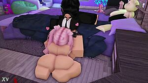 Horny Futanari Mounts Slut For Intense Throatfucking With Monster Cock