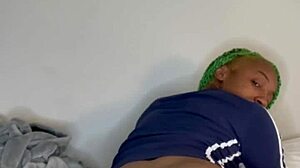 Muscular Black Babe With Long Hair Humps Pillow Intensely After Gym