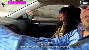 Nueva PUTITA arrives for FIRST TIME casting interview outdoors