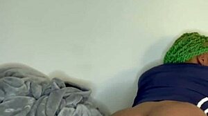 Muscular Black Babe With Long Hair Humps Pillow Intensely After Gym