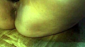 Horny hot latina wife masturbates her pussy with dildo close up.