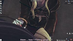 Honey Select 2: Blonde in White Lingerie Gets Whipped and Fucked