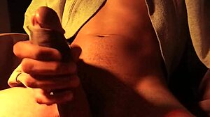 hot naked guy masturbates big cock with loud moans