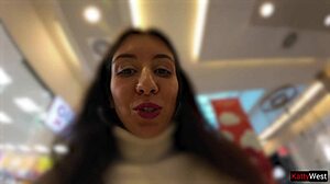 Skinny Teen Pees in Jeans at Mall