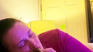 Chubby milf chokes on big black cock with intense mouth action