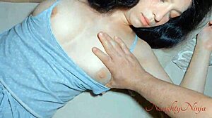 My step-mom starts blowing me during nightwalking then squirts in missionary creampie