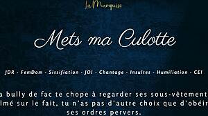 Put on my panties! French femdom sissification with jerk off instructions and humiliation!