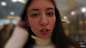 Skinny Teen Pees in Jeans at Mall