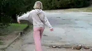 Kinky Public Tease with Pretty Small Tits