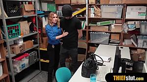 i caught hot blonde milf guard banging a thief guy