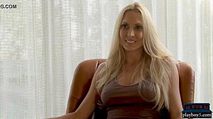 amazing blonde milf strips slowly.