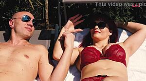 first time in swinger club with public sex facial and cum swallow blowjob