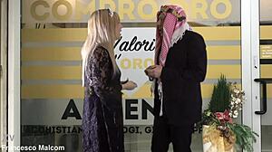 abusive sheikh gives rimjob and anal to real princess with feet fetish and doggystyle cum. monster cock pounds natural tits in blowjob scene.