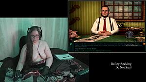 old brunette with big tits plays naked secret clock